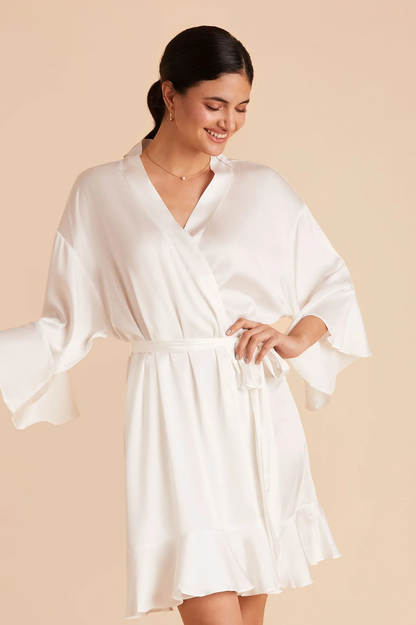 Kenny Matte Satin Robe - Ivory sold by Birdy Grey product image thumbnail 5
