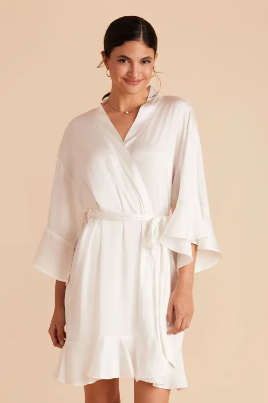 Kenny Matte Satin Robe - Ivory sold by Birdy Grey