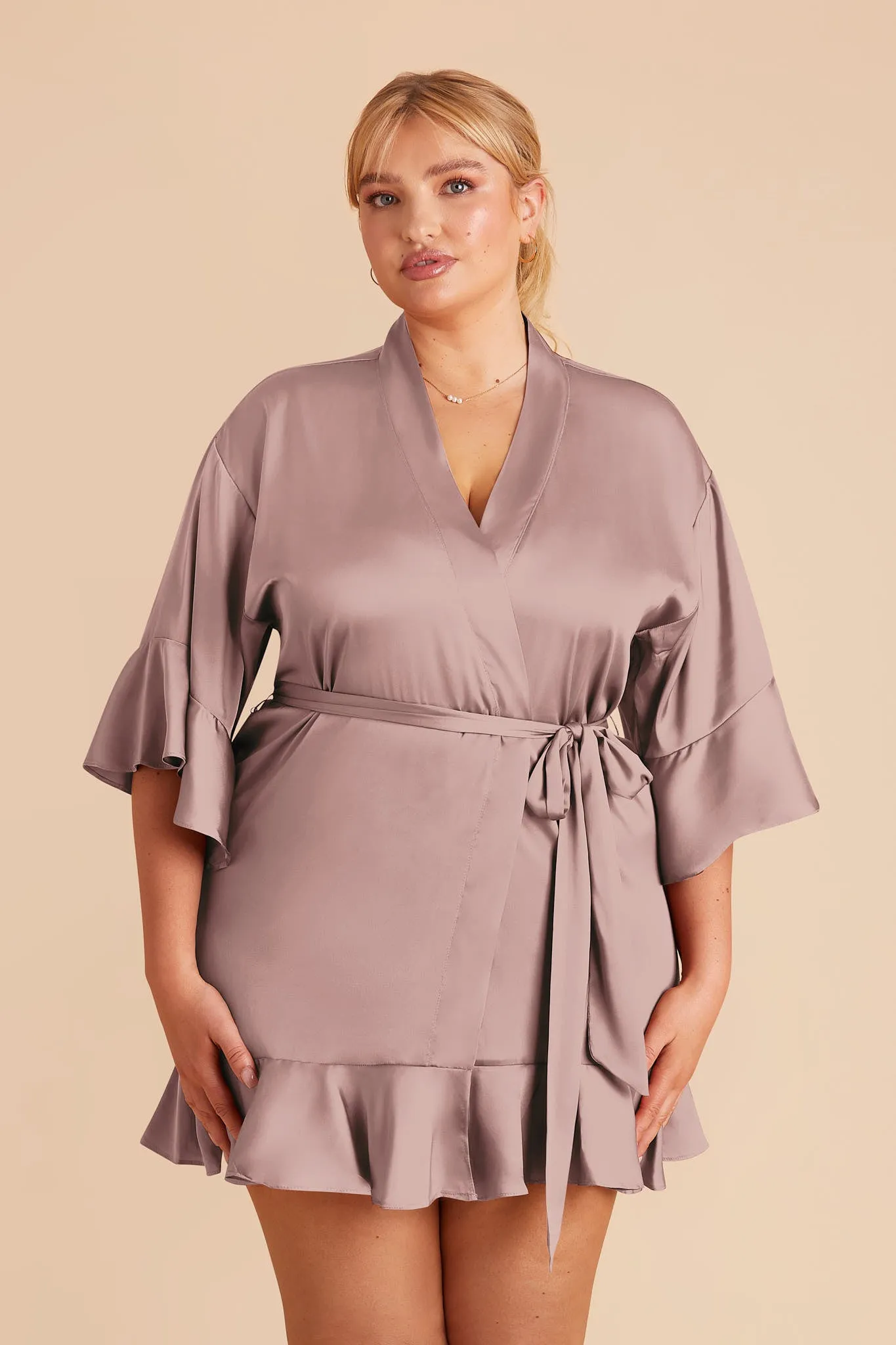 Kenny Matte Satin Robe - English Rose sold by Birdy Grey product image thumbnail 2