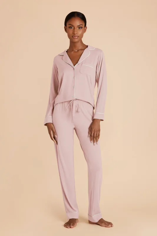 Jenna Bamboo Pajamas - Blush Pink sold by Birdy Grey