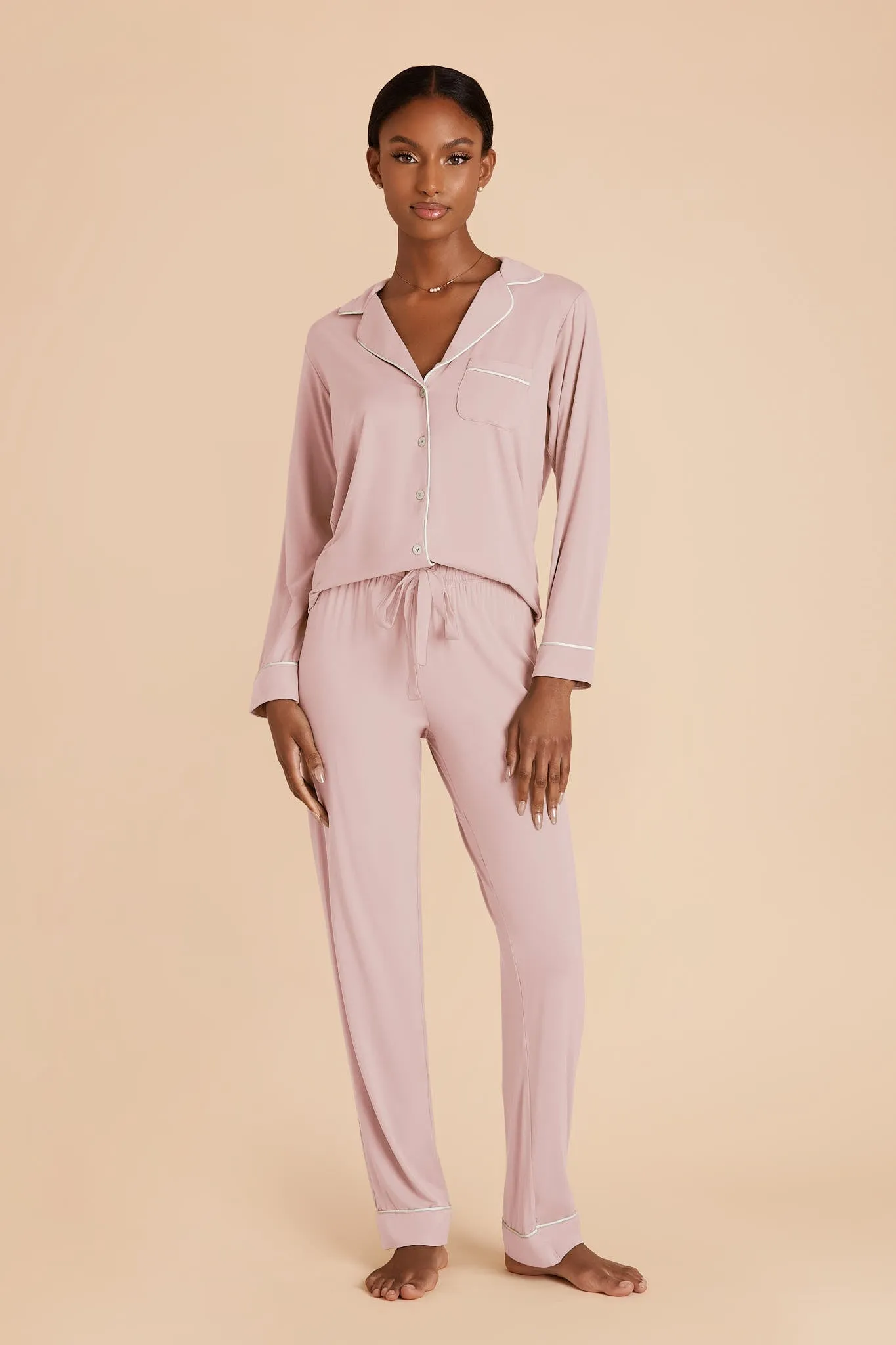 Jenna Bamboo Pajamas - Blush Pink sold by Birdy Grey