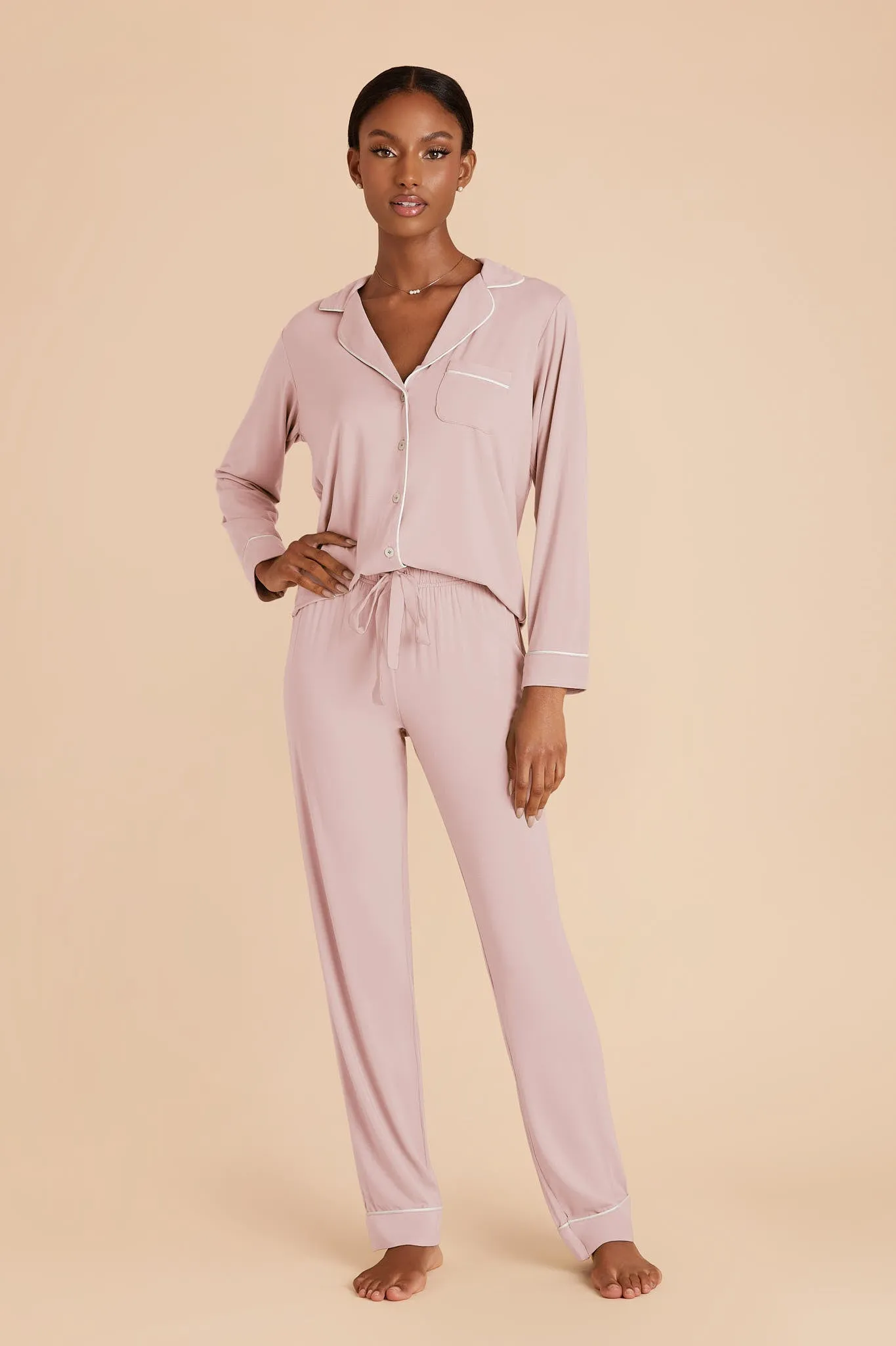 Jenna Bamboo Pajamas - Blush Pink sold by Birdy Grey product image thumbnail 2