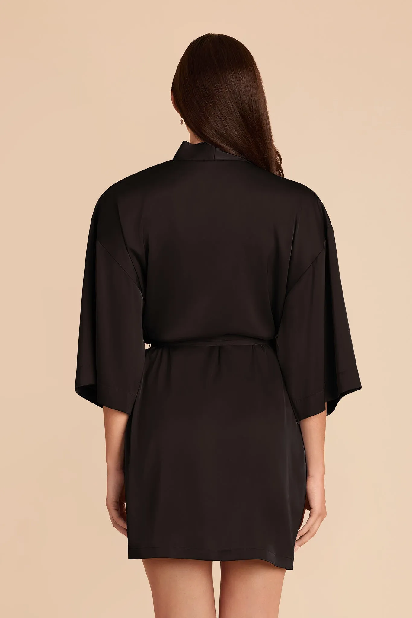 Karen Matte Satin Robe - Black sold by Birdy Grey product image thumbnail 5