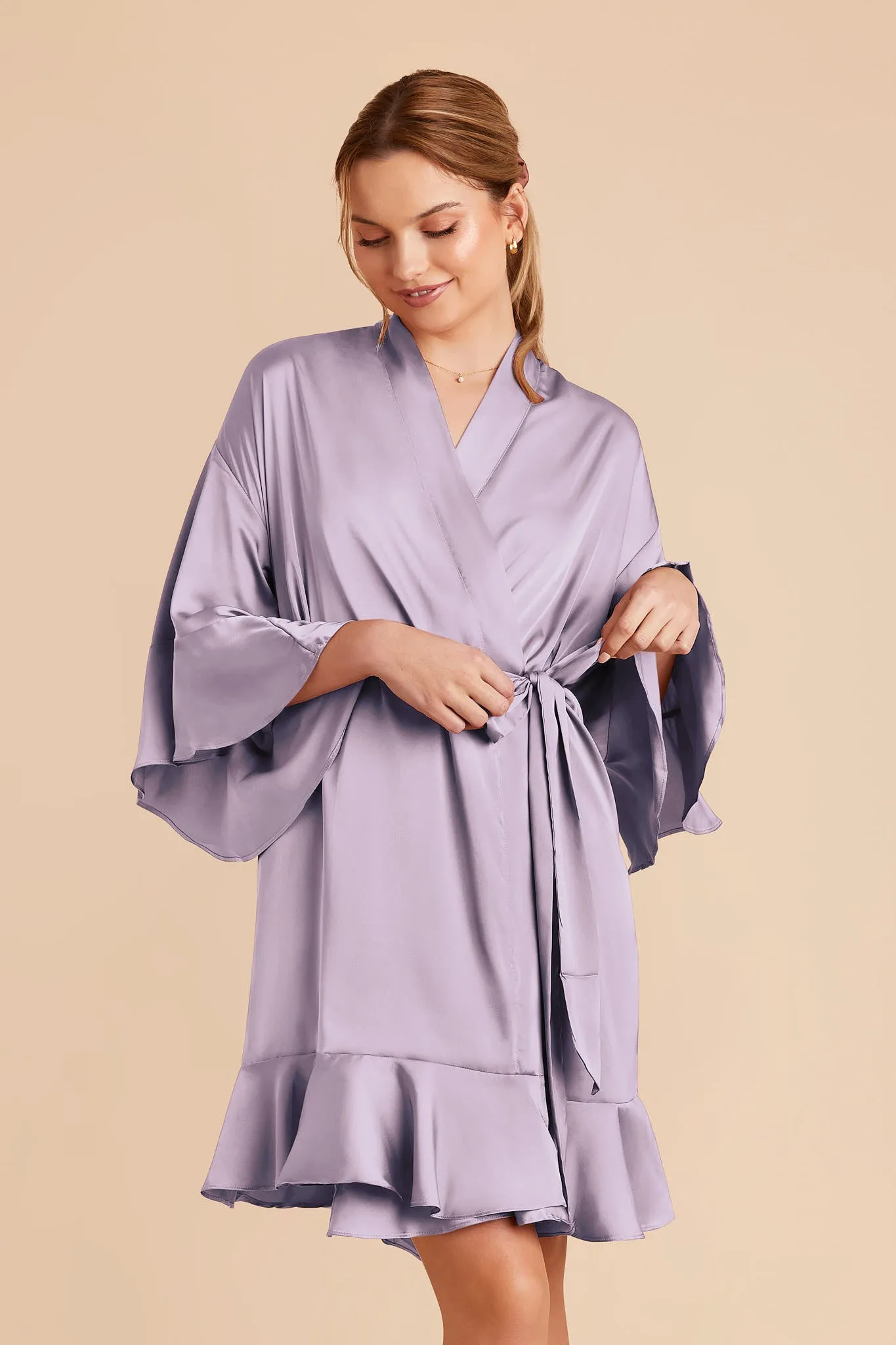 Kenny Matte Satin Robe - Dusty Lilac sold by Birdy Grey