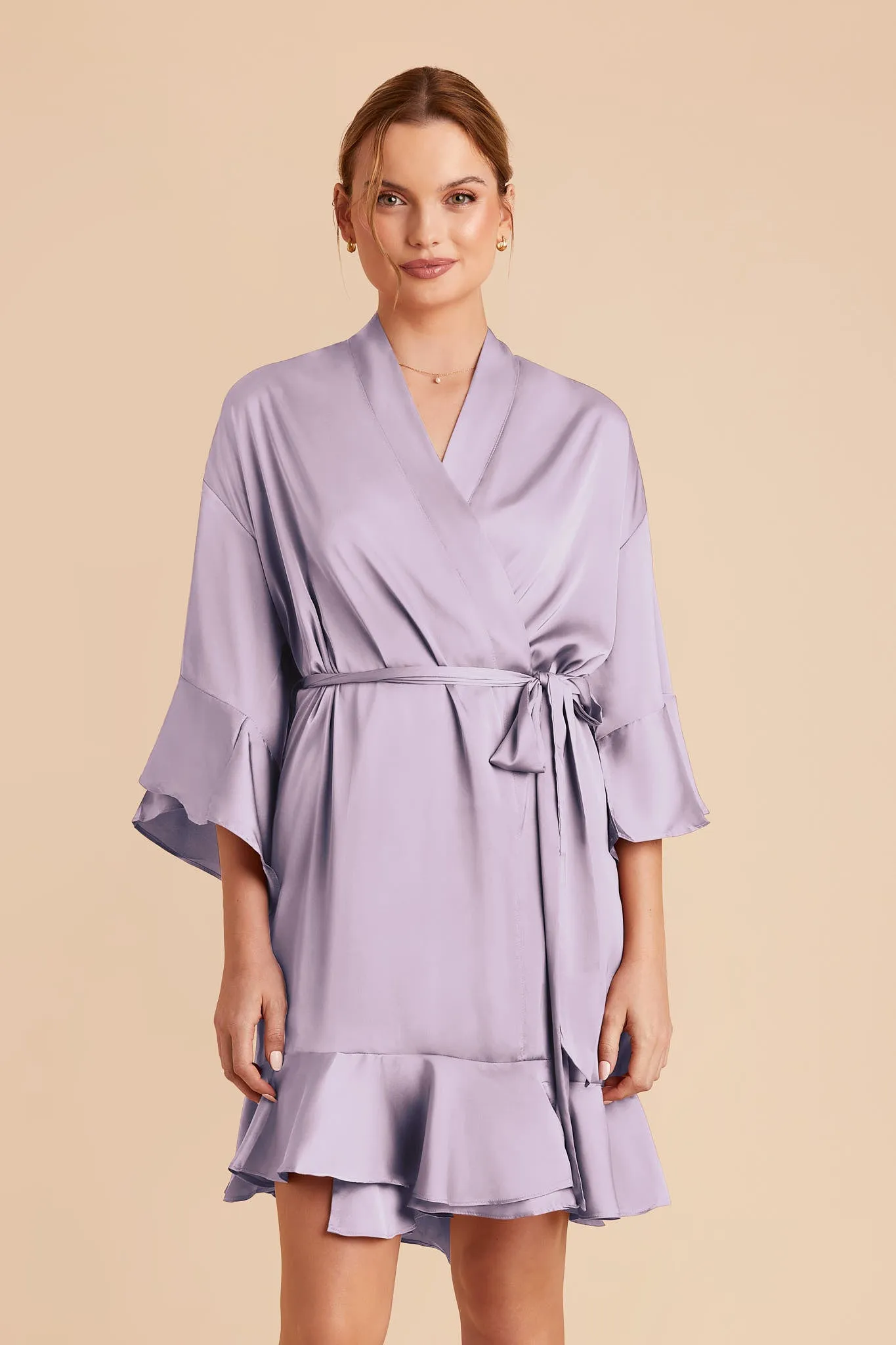 Kenny Matte Satin Robe - Dusty Lilac sold by Birdy Grey product image thumbnail 3