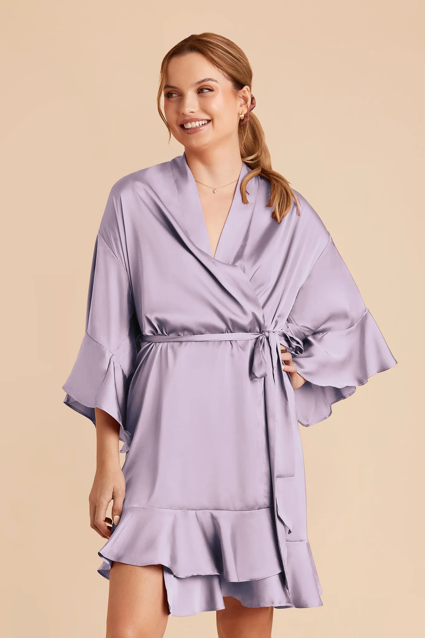 Kenny Matte Satin Robe - Dusty Lilac sold by Birdy Grey product image thumbnail 4