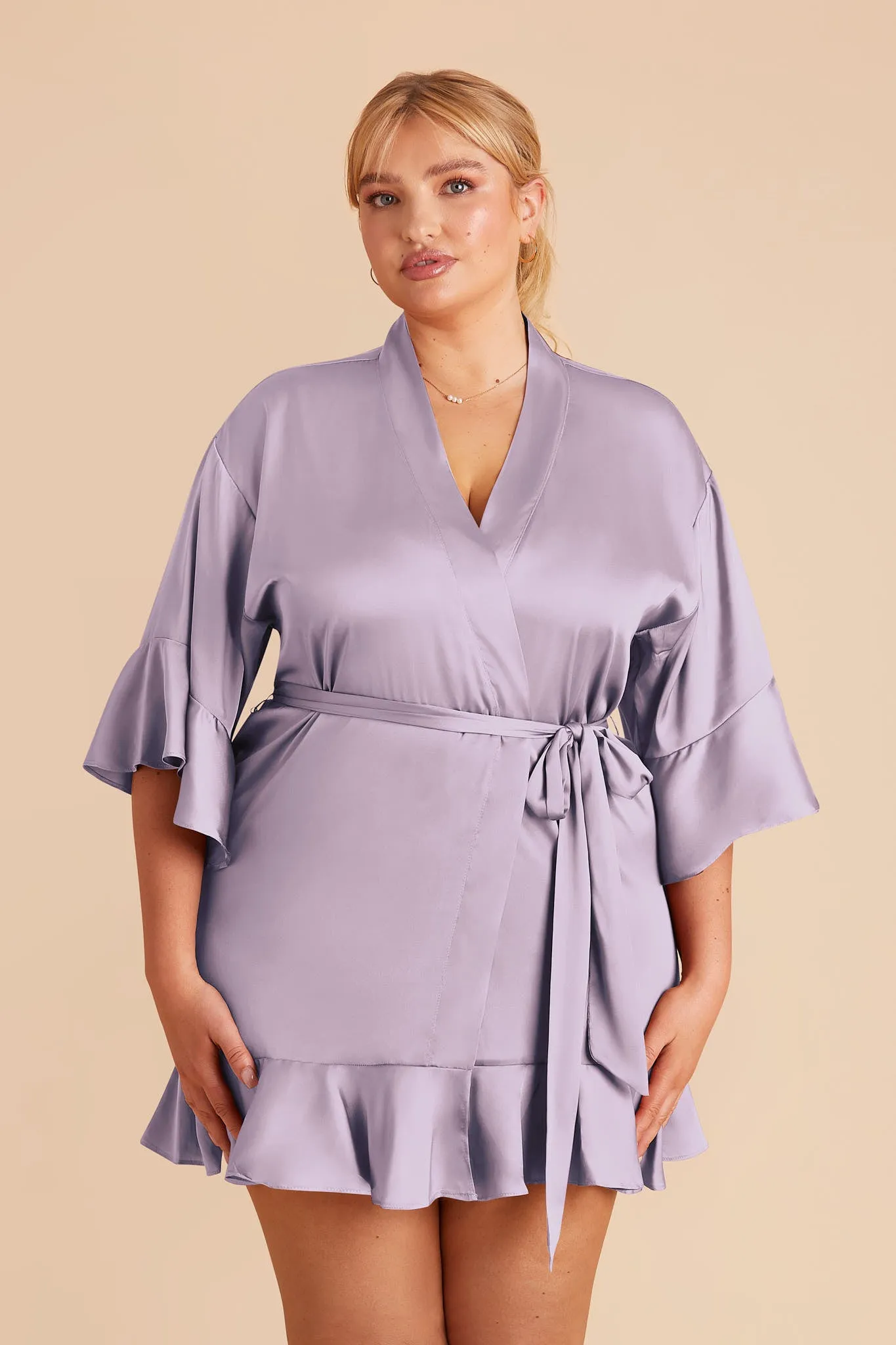 Kenny Matte Satin Robe - Dusty Lilac sold by Birdy Grey product image thumbnail 2