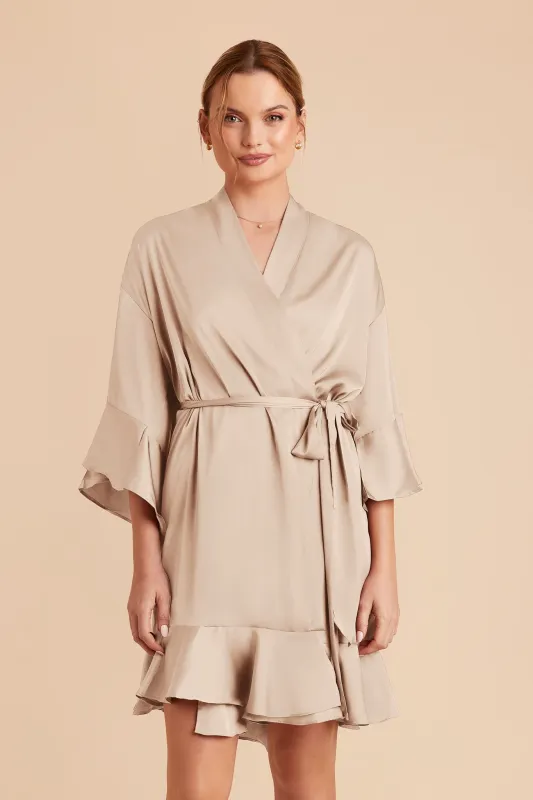 Kenny Matte Satin Robe - Neutral Champagne sold by Birdy Grey