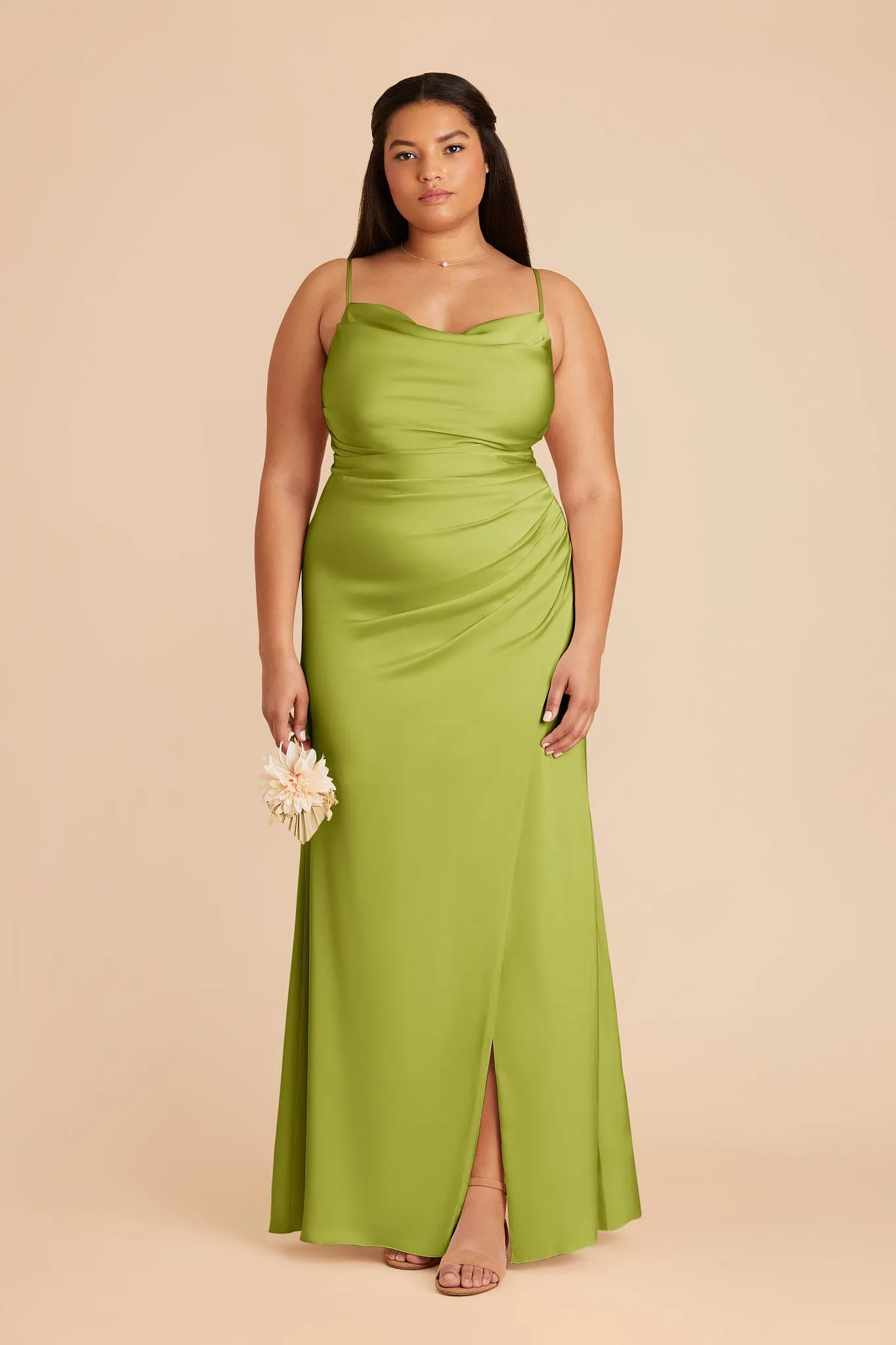 Lydia Matte Satin Dress - Matcha sold by Birdy Grey product image thumbnail 2