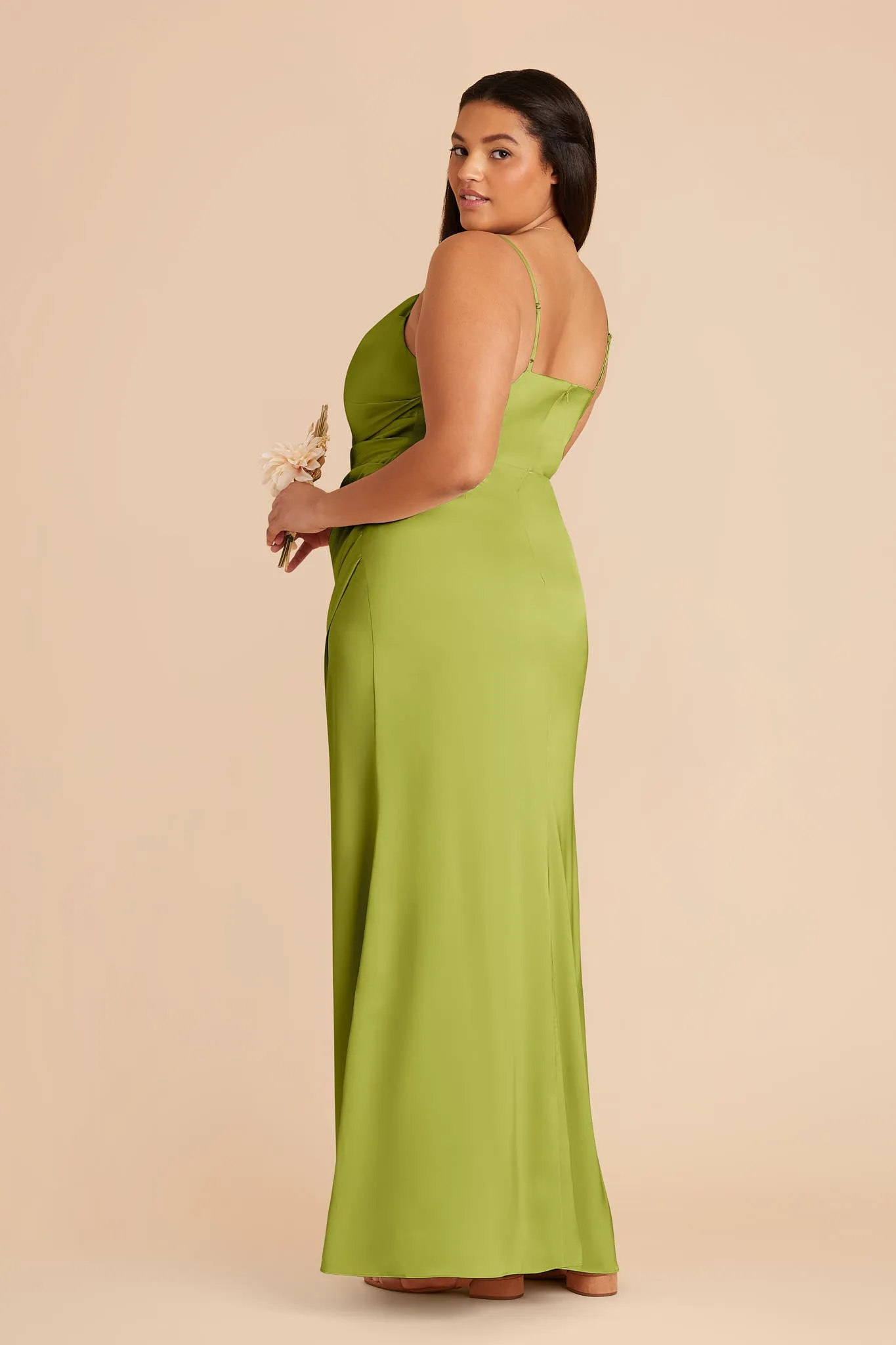 Lydia Matte Satin Dress - Matcha sold by Birdy Grey product image thumbnail 5