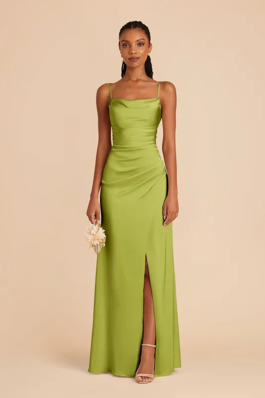 Lydia Matte Satin Dress - Matcha sold by Birdy Grey