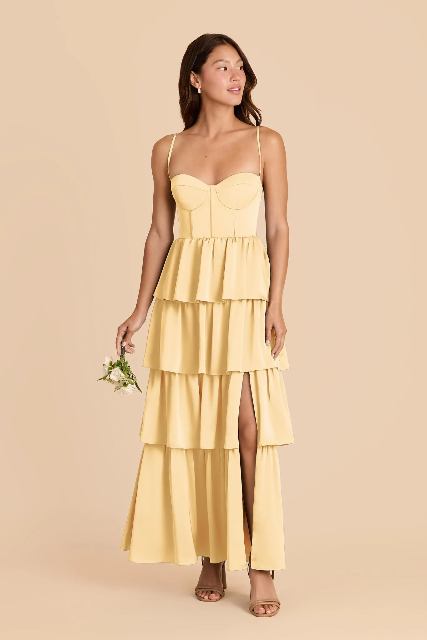 Lola Matte Satin Dress - Butter sold by Birdy Grey product image thumbnail 2