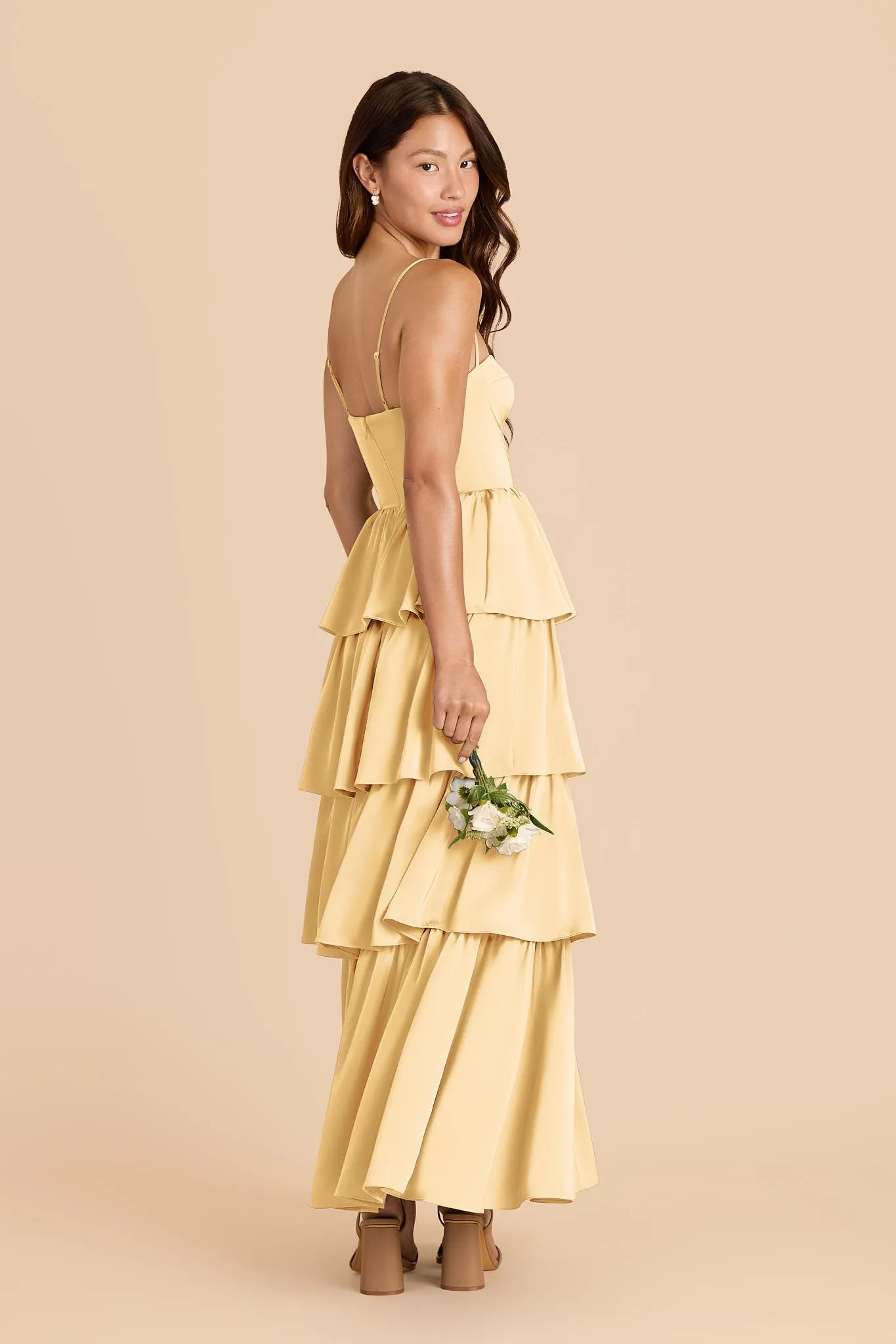 Lola Matte Satin Dress - Butter sold by Birdy Grey product image thumbnail 3