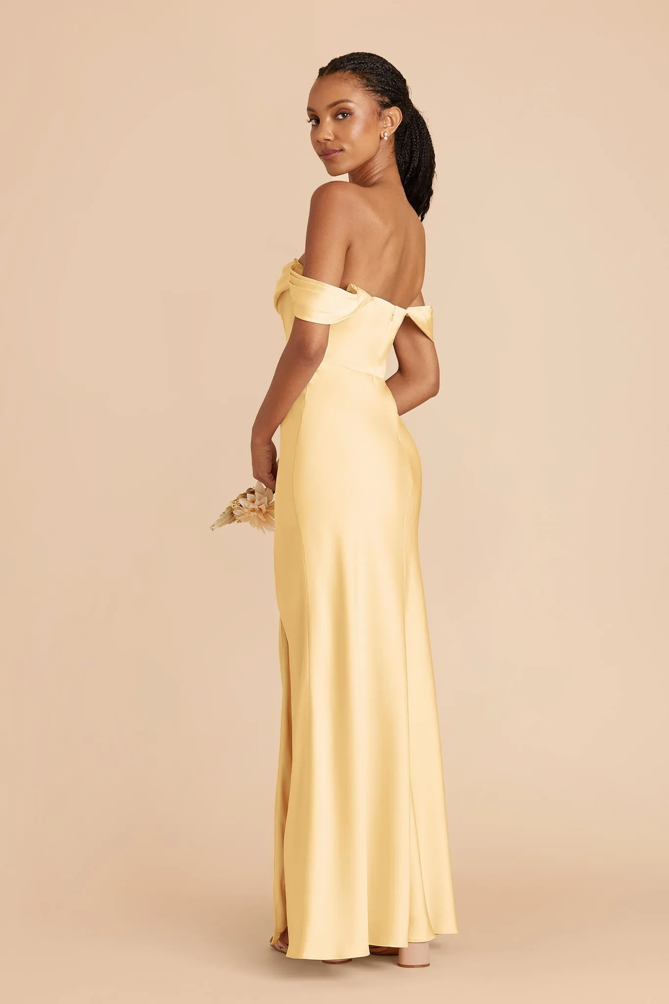 Mia Matte Satin Dress - Butter sold by Birdy Grey product image thumbnail 5