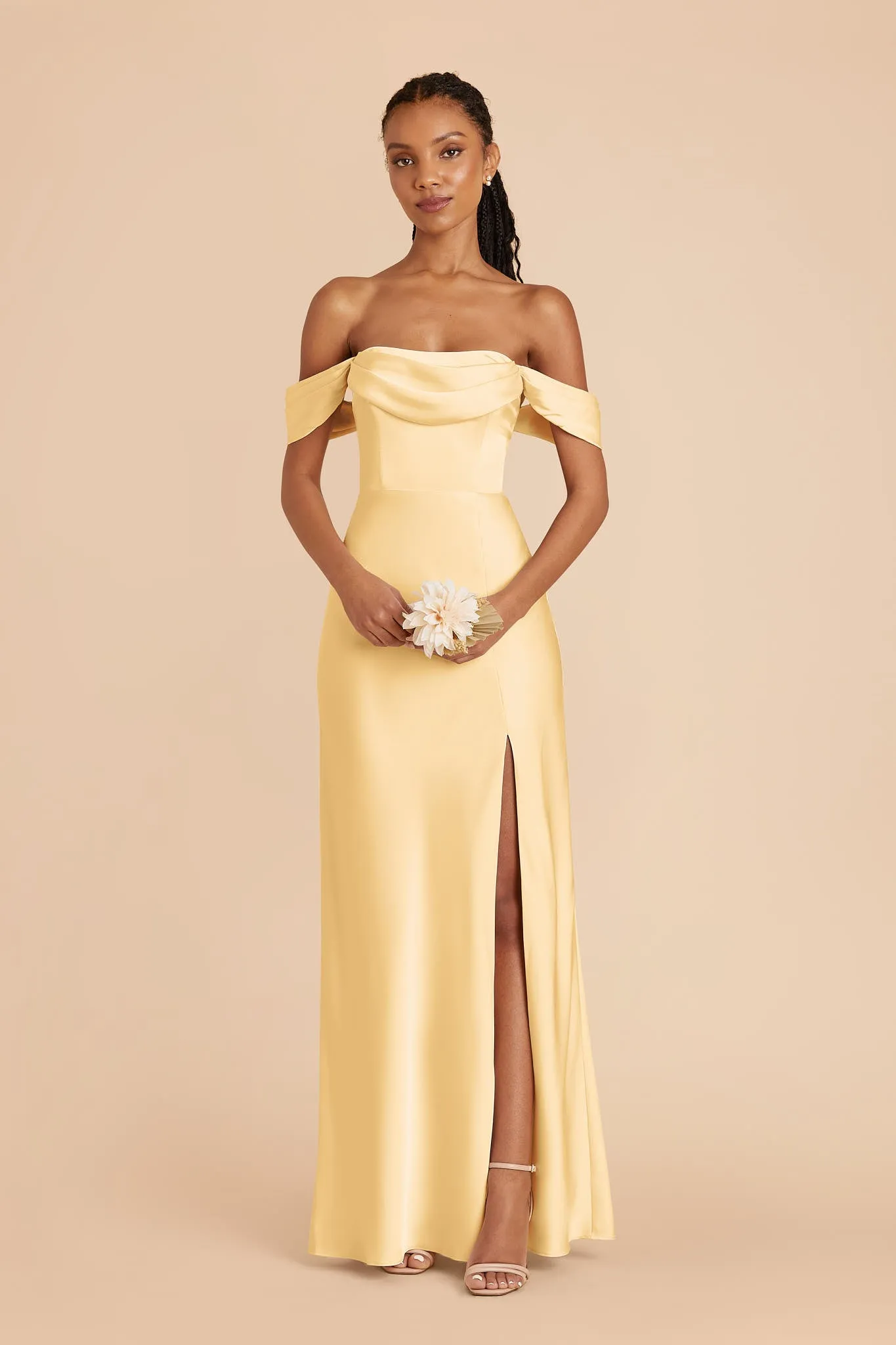 Mia Matte Satin Dress - Butter sold by Birdy Grey product image thumbnail 3