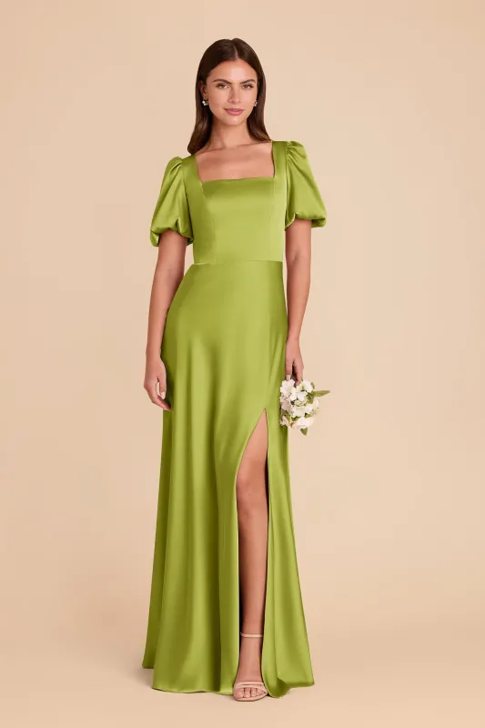 Judy Matte Satin Dress - Matcha sold by Birdy Grey