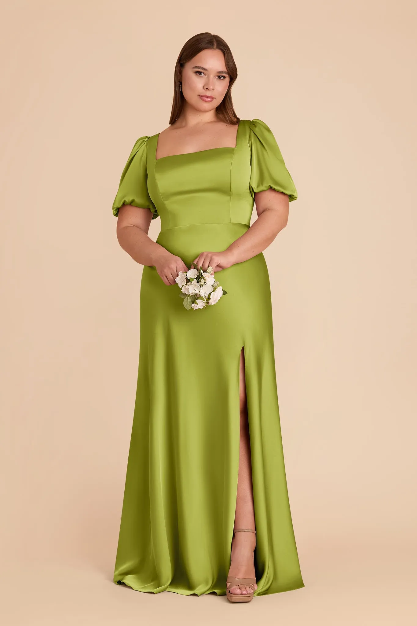 Judy Matte Satin Dress - Matcha sold by Birdy Grey product image thumbnail 5