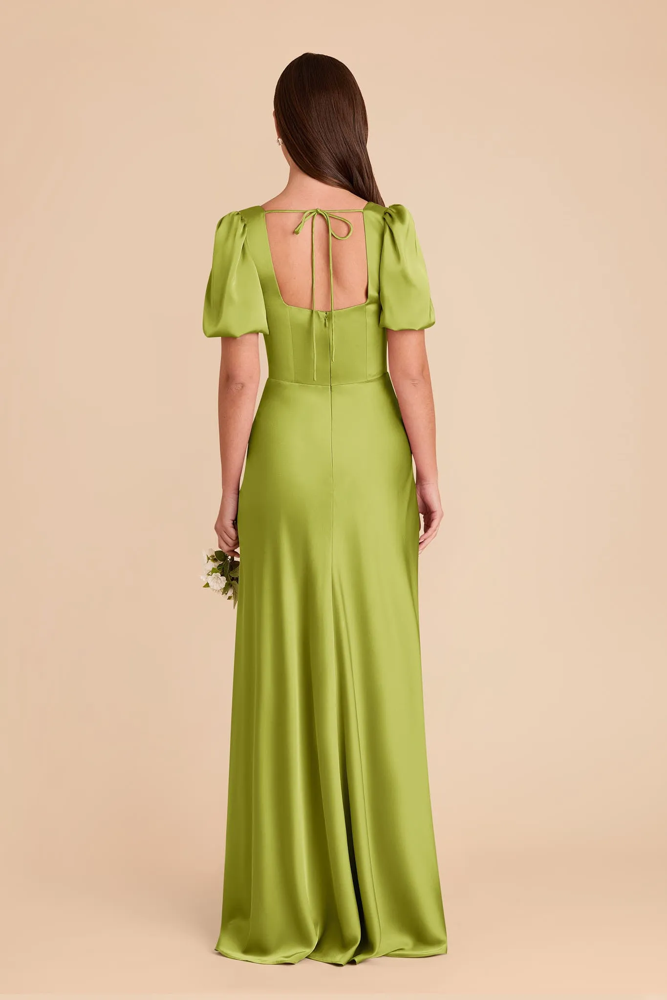 Judy Matte Satin Dress - Matcha sold by Birdy Grey product image thumbnail 4