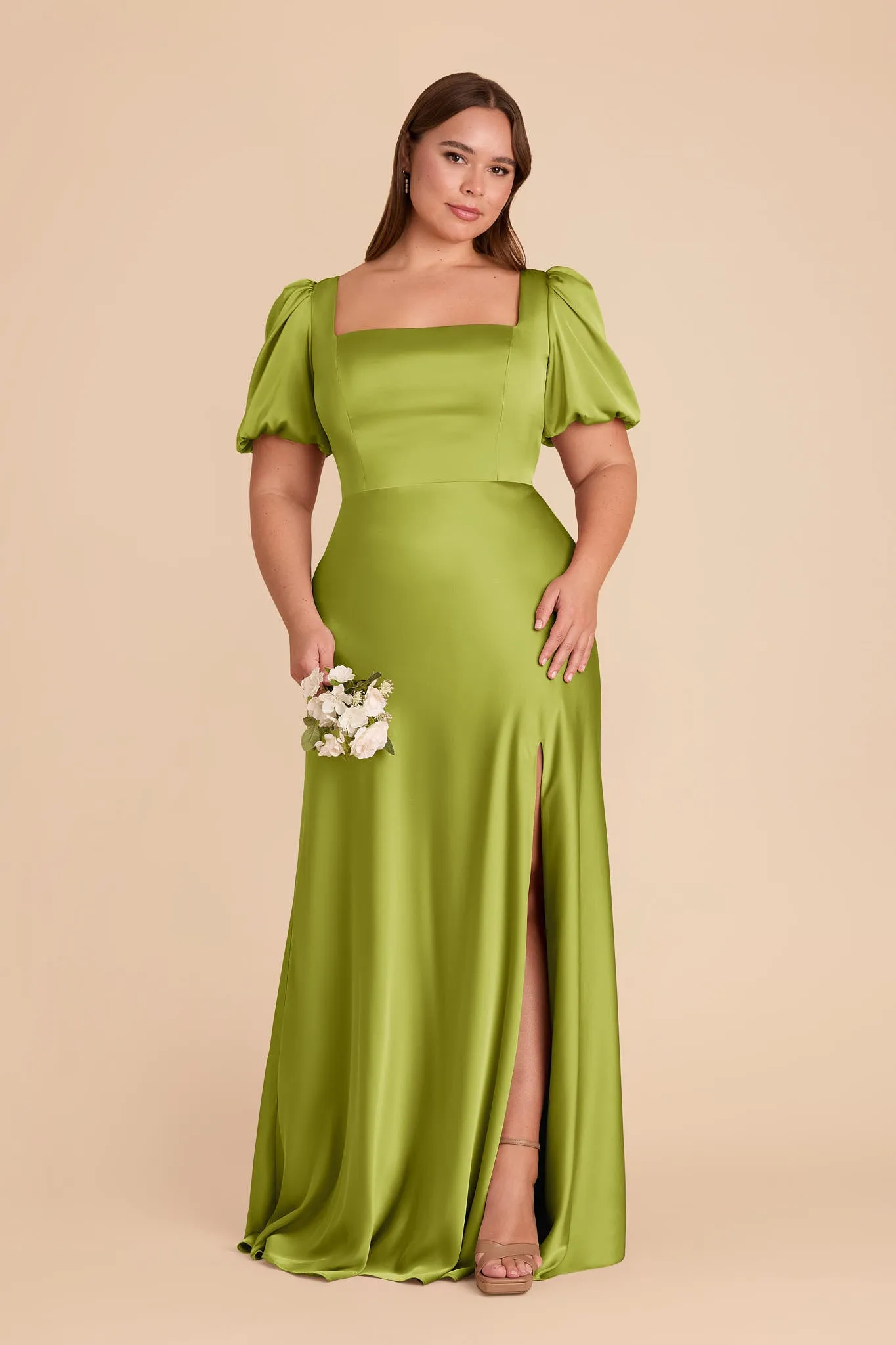 Judy Matte Satin Dress - Matcha sold by Birdy Grey product image thumbnail 2