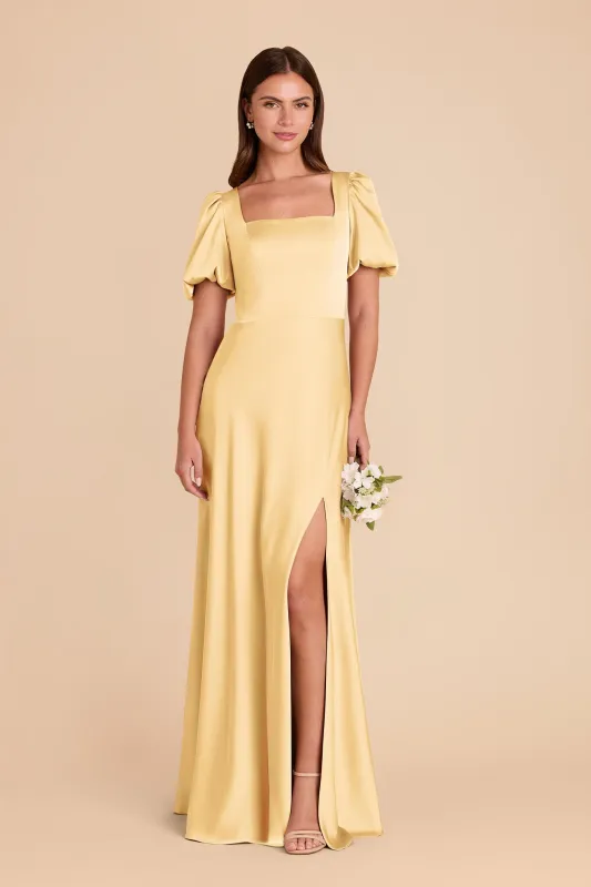 Judy Matte Satin Dress - Butter sold by Birdy Grey