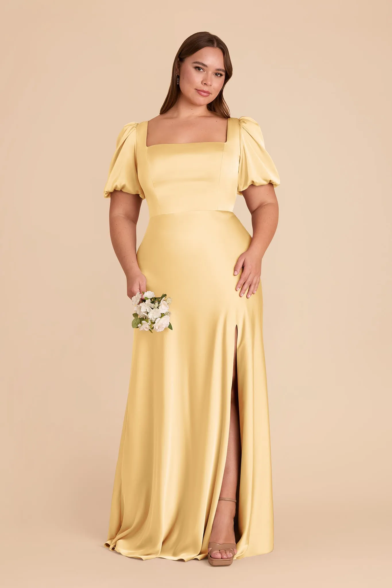 Judy Matte Satin Dress - Butter sold by Birdy Grey product image thumbnail 2