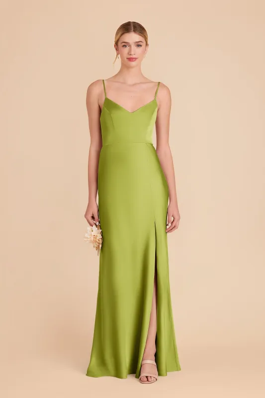 Jay Matte Satin Dress - Matcha sold by Birdy Grey