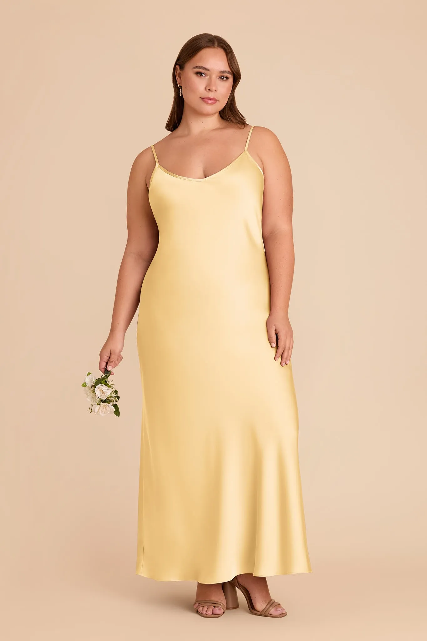 Alice Matte Satin Dress - Butter sold by Birdy Grey product image thumbnail 2