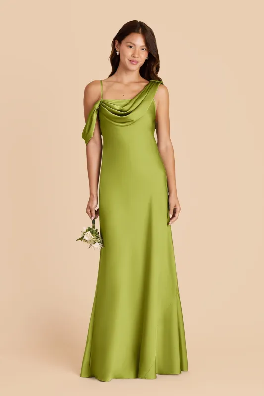 Freya Matte Satin Dress - Matcha sold by Birdy Grey