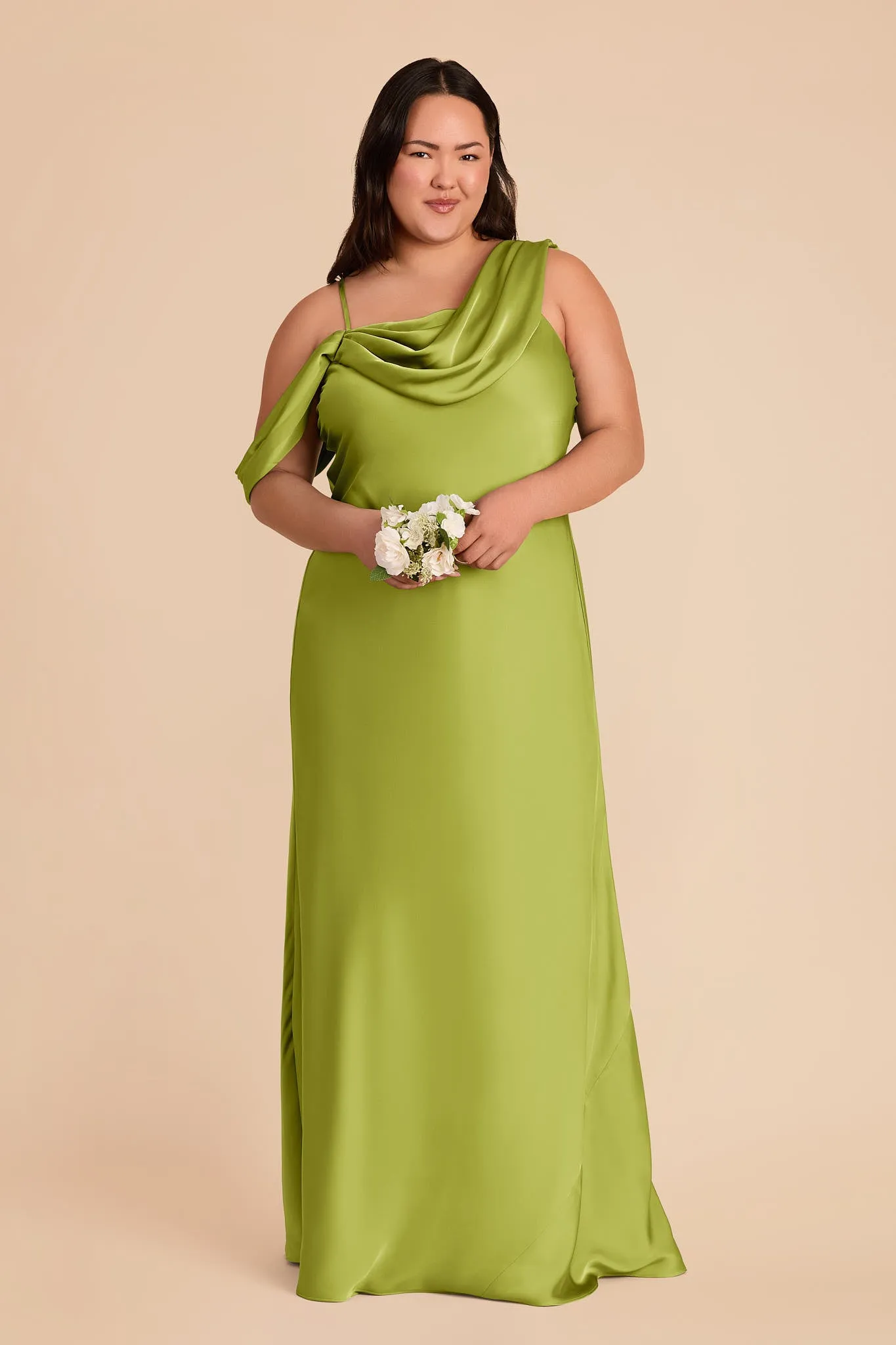 Freya Matte Satin Dress - Matcha sold by Birdy Grey product image thumbnail 2