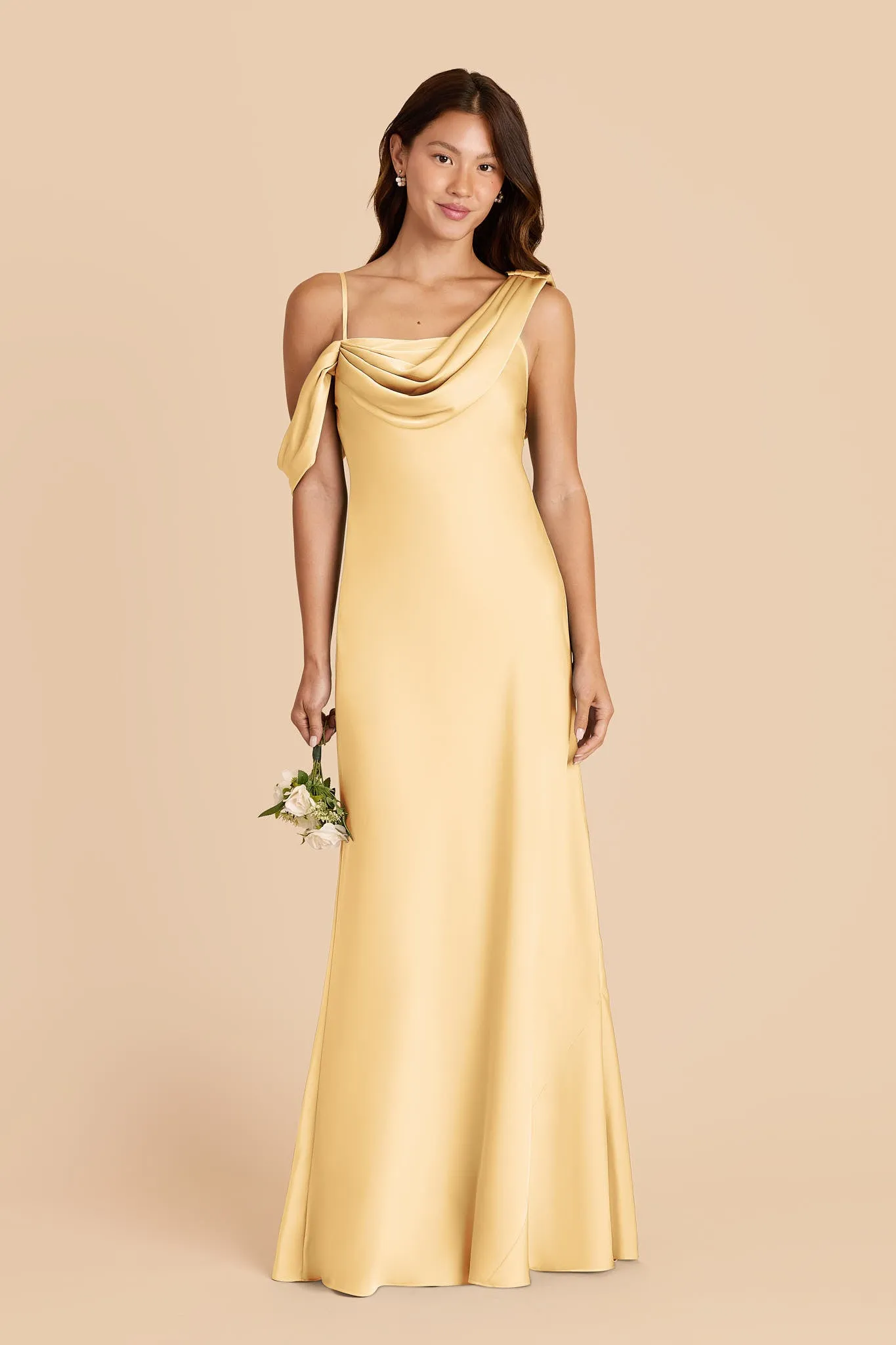 Freya Matte Satin Dress - Butter sold by Birdy Grey product image thumbnail 4
