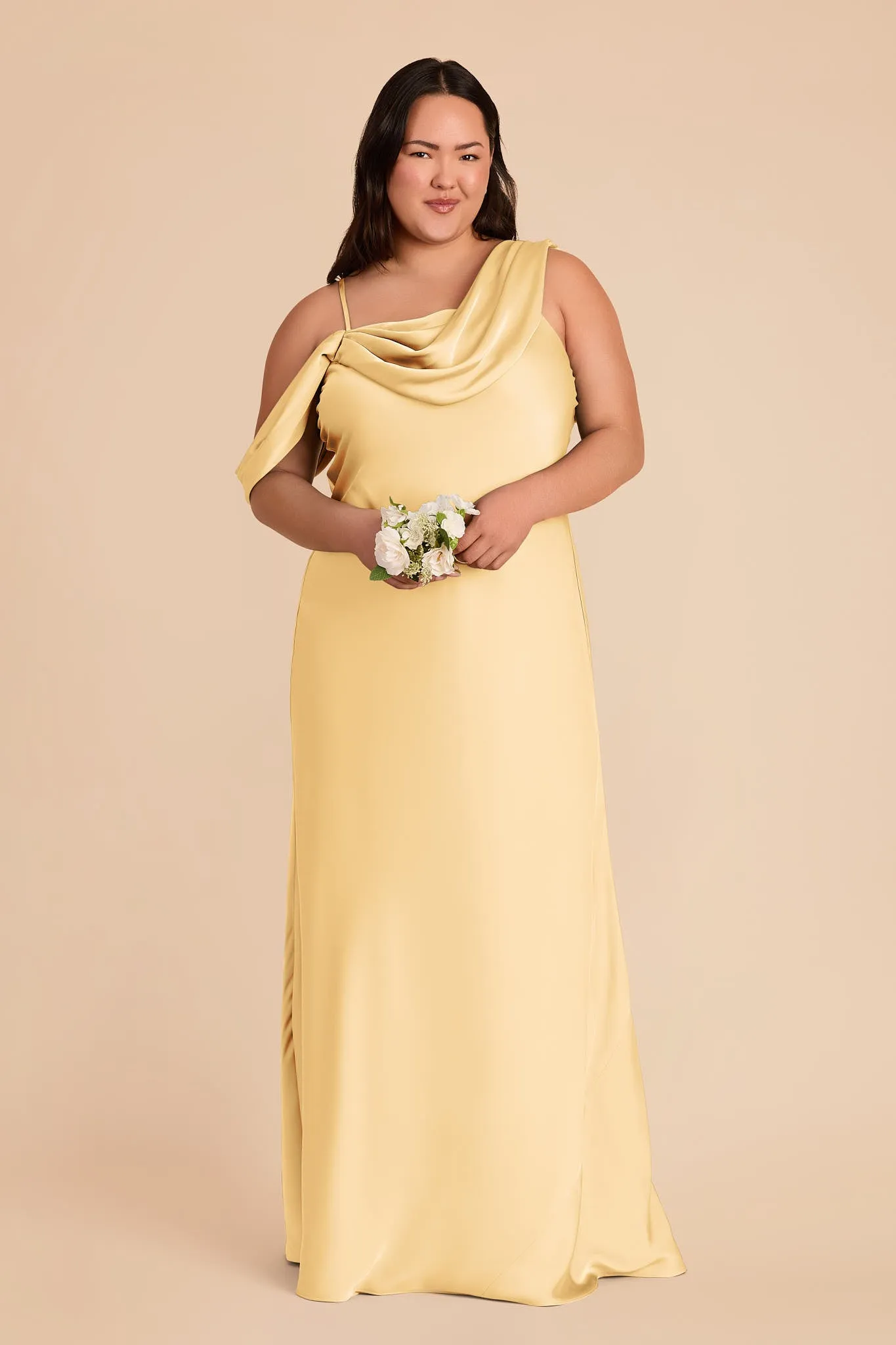 Freya Matte Satin Dress - Butter sold by Birdy Grey product image thumbnail 2