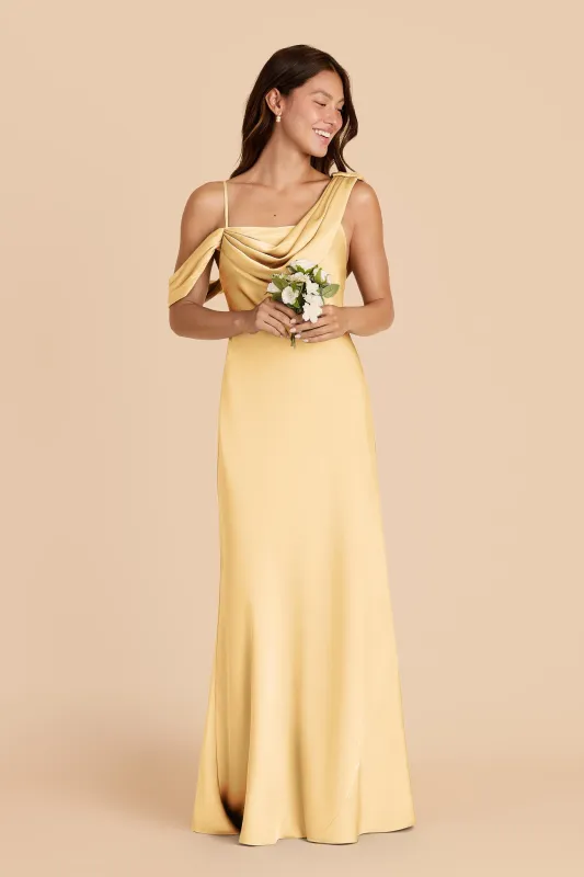 Freya Matte Satin Dress - Butter sold by Birdy Grey