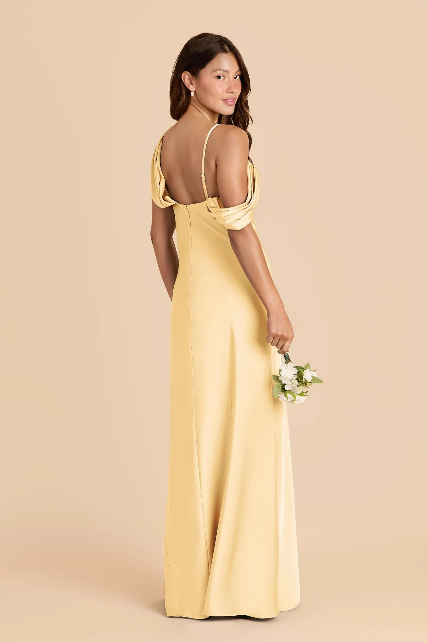Freya Matte Satin Dress - Butter sold by Birdy Grey product image thumbnail 3
