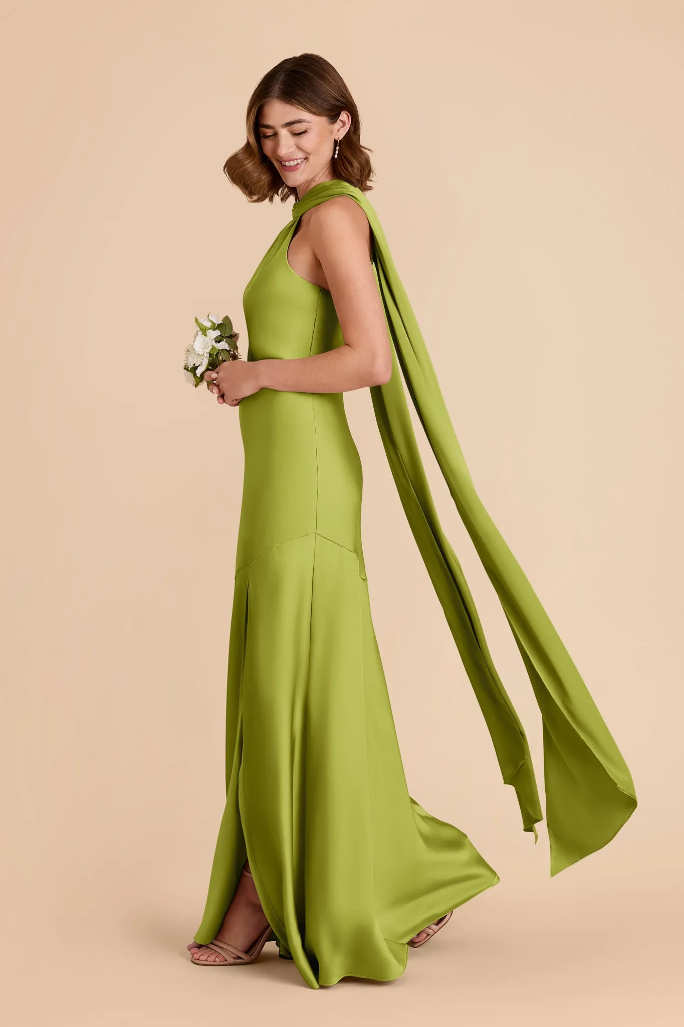Eileen Matte Satin Dress - Matcha sold by Birdy Grey product image thumbnail 4