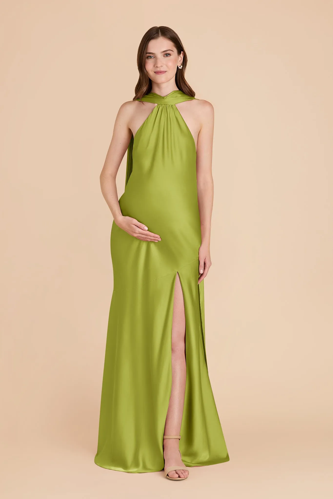 Eileen Matte Satin Dress - Matcha sold by Birdy Grey product image thumbnail 2