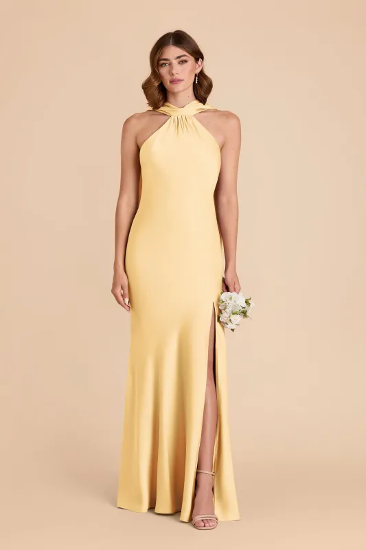 Eileen Matte Satin Dress - Butter sold by Birdy Grey