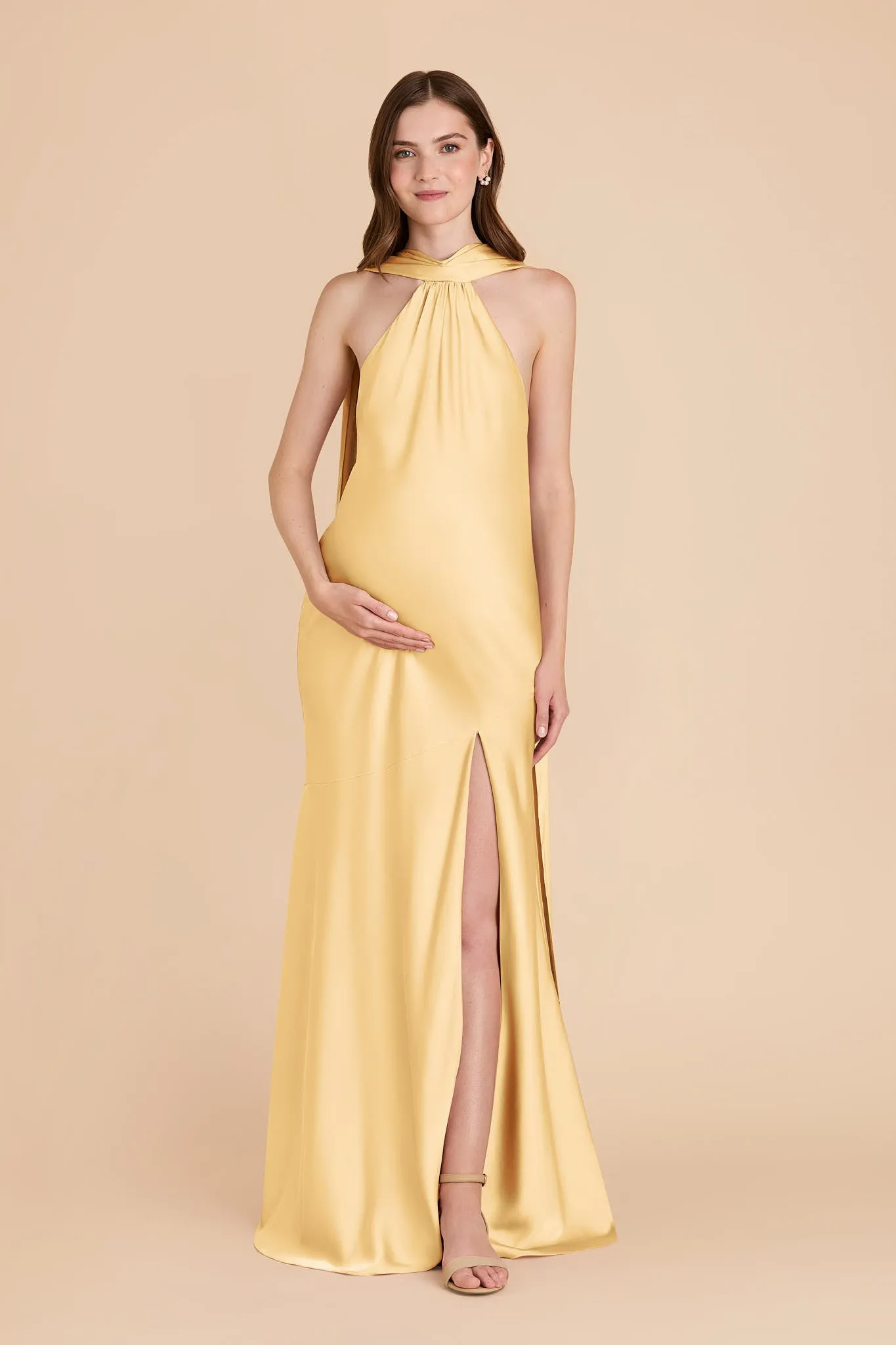 Eileen Matte Satin Dress - Butter sold by Birdy Grey product image thumbnail 2
