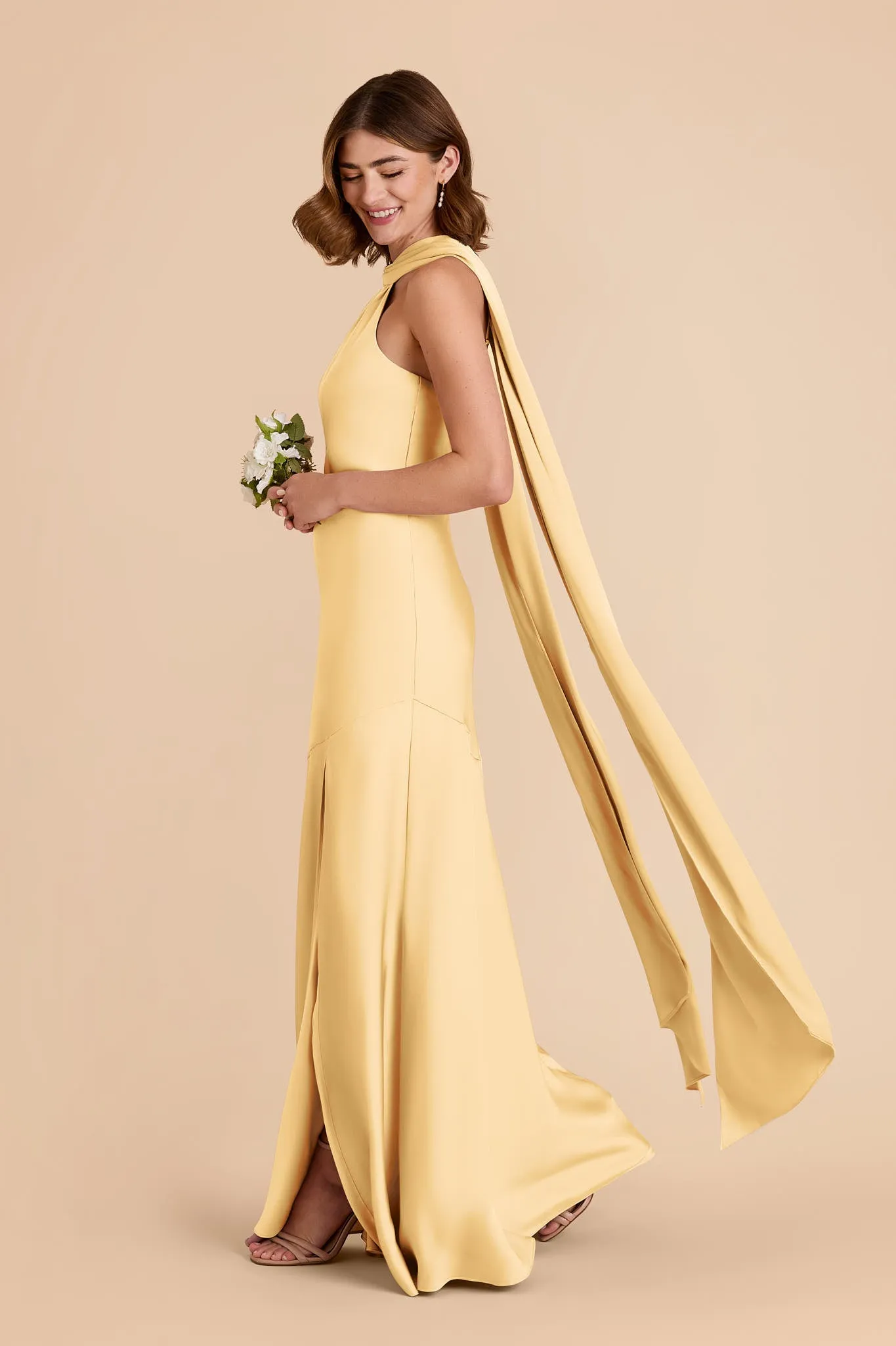 Eileen Matte Satin Dress - Butter sold by Birdy Grey product image thumbnail 5