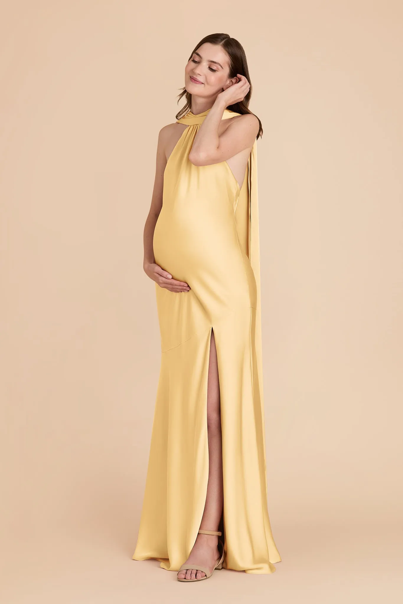 Eileen Matte Satin Dress - Butter sold by Birdy Grey product image thumbnail 4