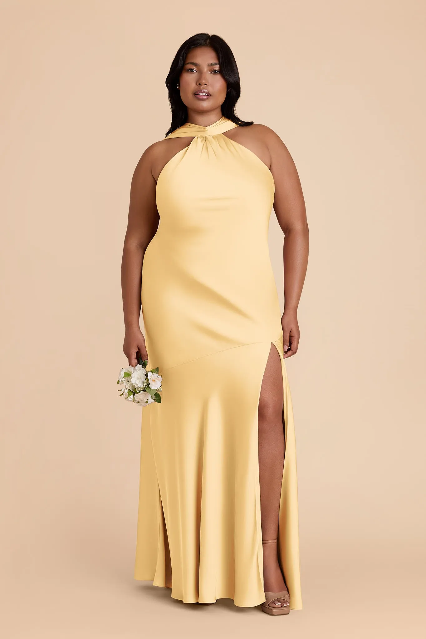 Eileen Matte Satin Dress - Butter sold by Birdy Grey product image thumbnail 3