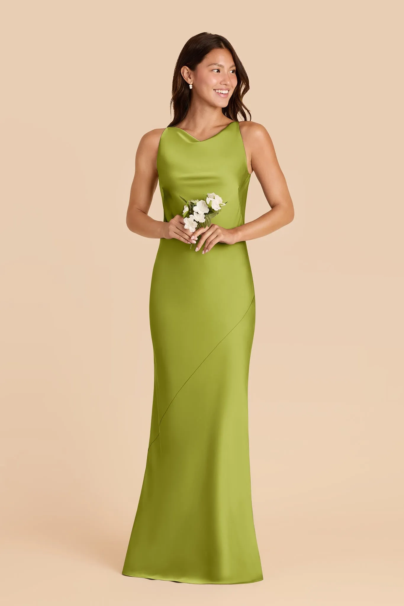 Destiny Matte Satin Dress - Matcha sold by Birdy Grey product image thumbnail 2