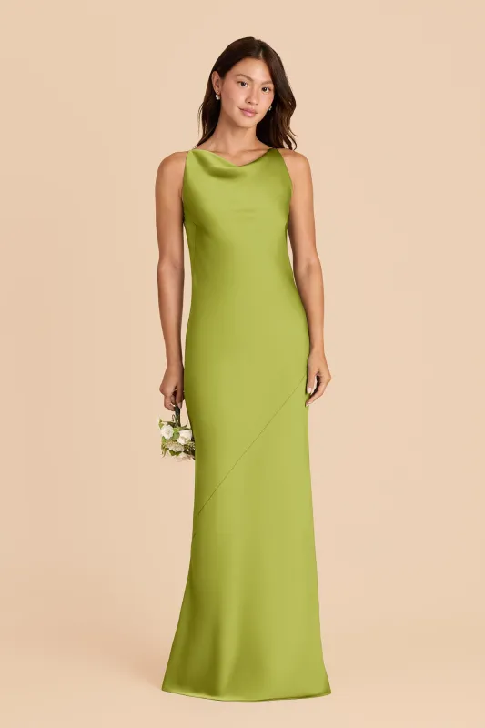 Destiny Matte Satin Dress - Matcha sold by Birdy Grey