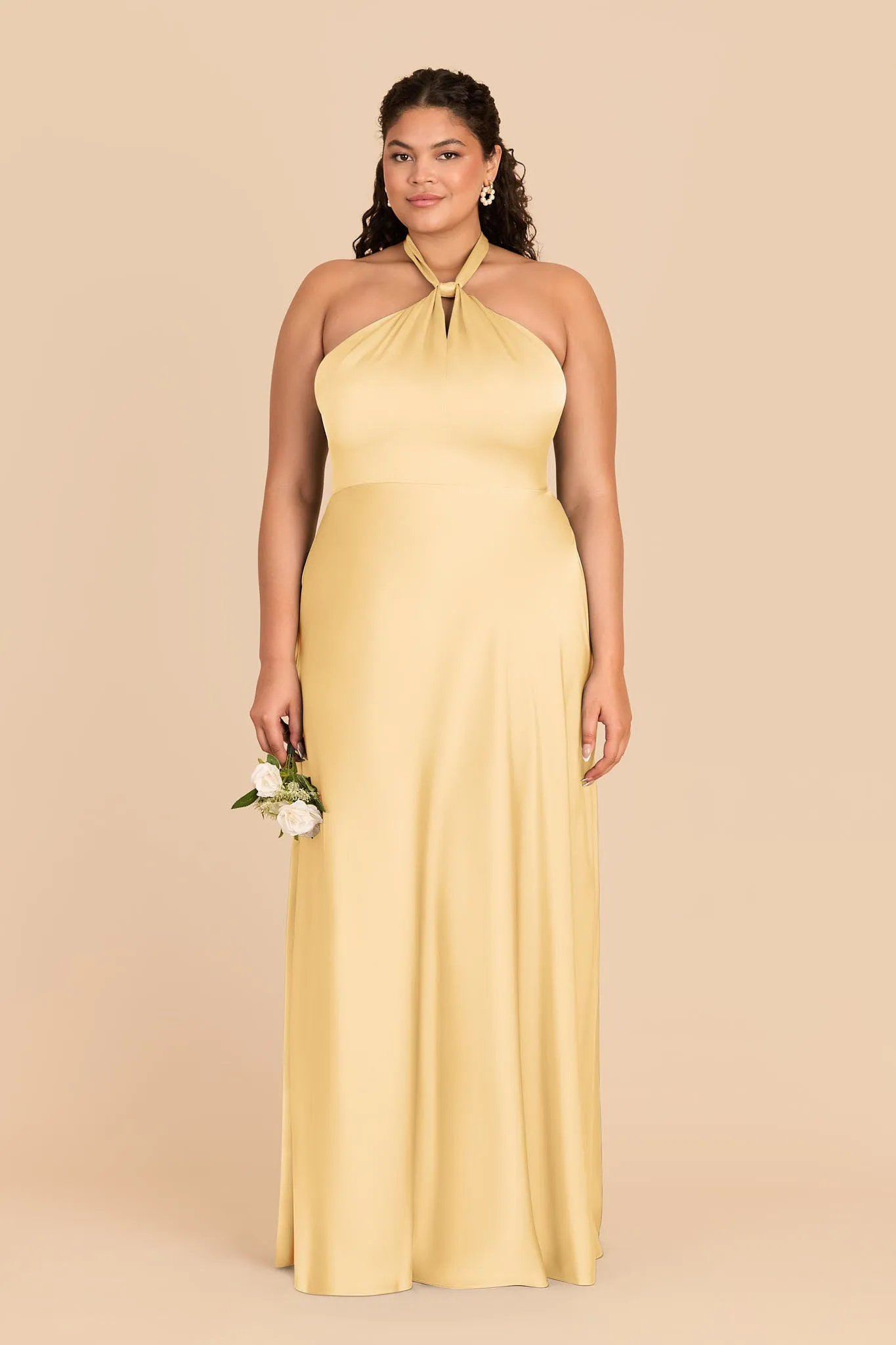 Monica Matte Satin Dress - Butter sold by Birdy Grey product image thumbnail 2