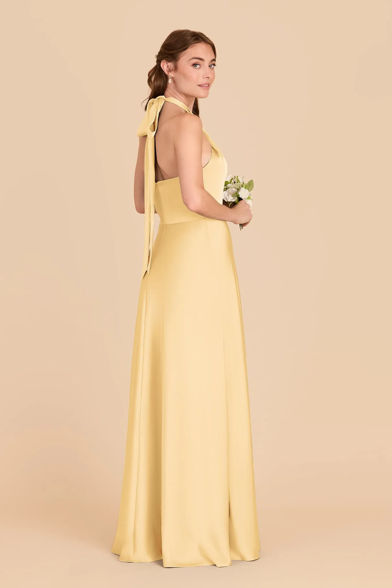 Monica Matte Satin Dress - Butter sold by Birdy Grey product image thumbnail 4