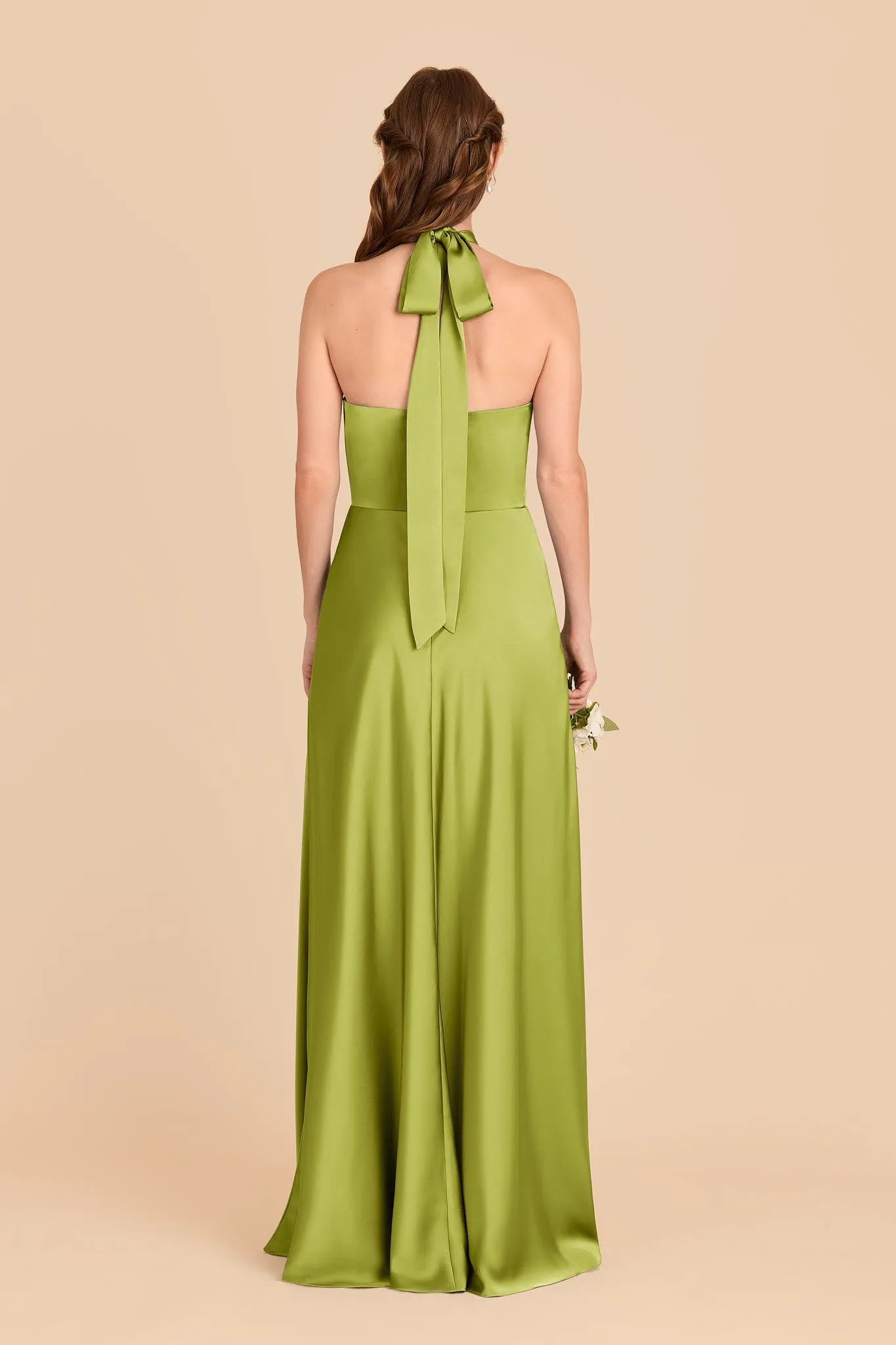 Monica Matte Satin Dress - Matcha sold by Birdy Grey product image thumbnail 5