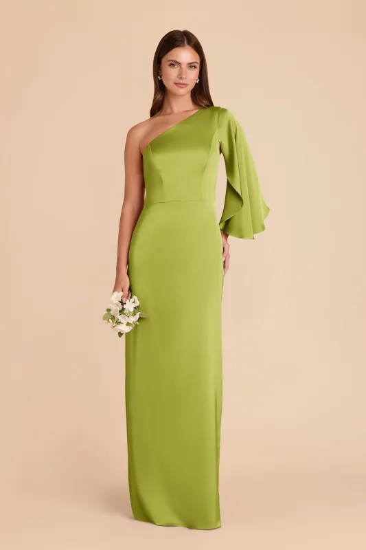 Christine Matte Satin Dress - Matcha sold by Birdy Grey