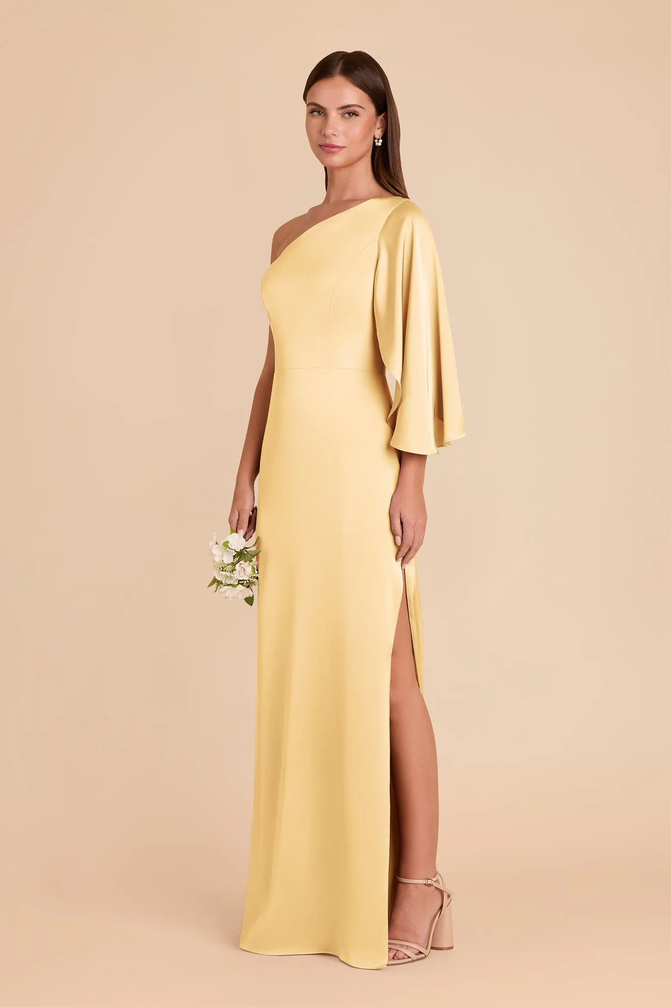 Christine Matte Satin Dress - Butter sold by Birdy Grey product image thumbnail 3