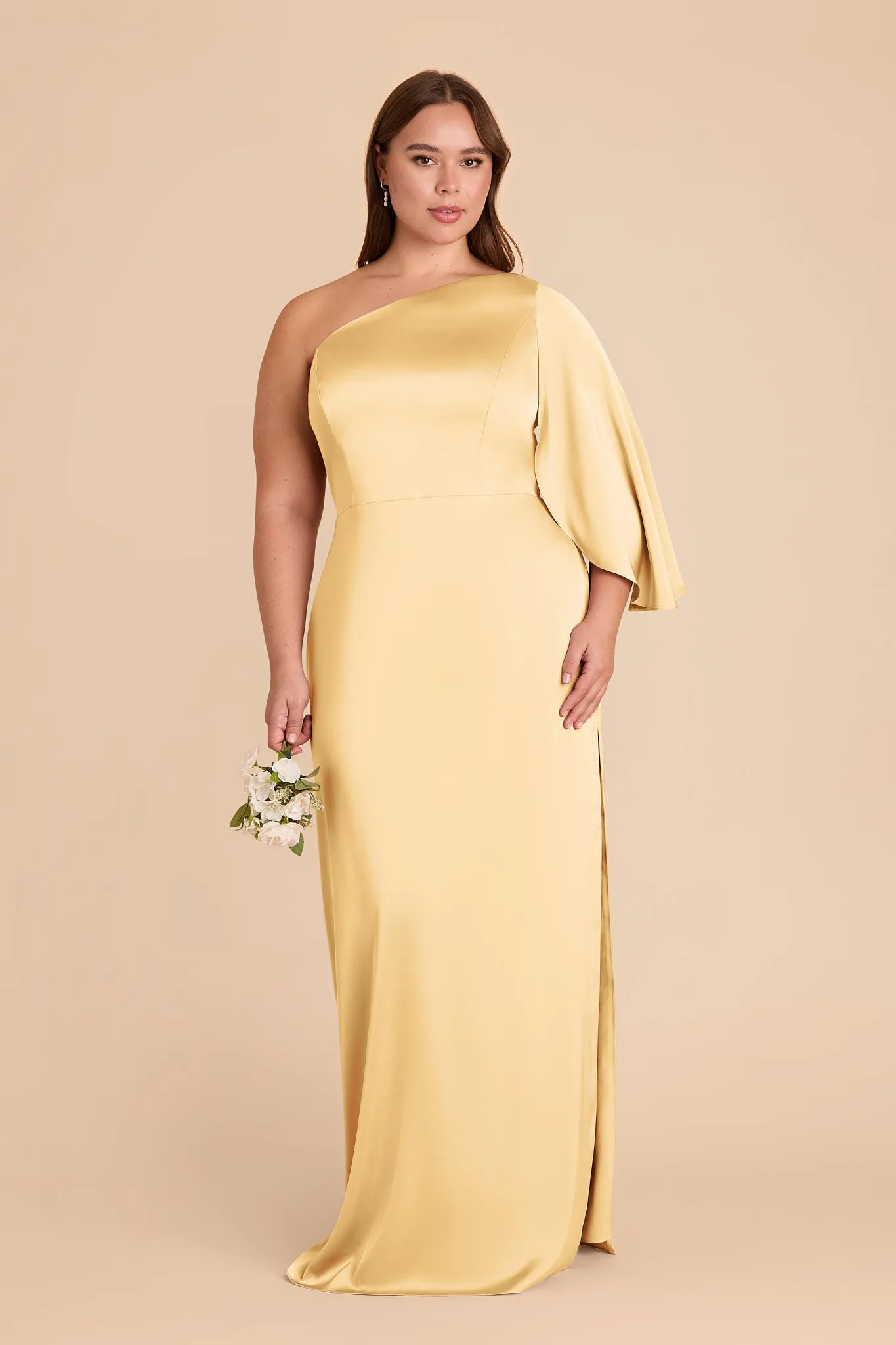 Christine Matte Satin Dress - Butter sold by Birdy Grey product image thumbnail 2