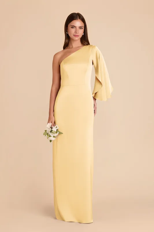 Christine Matte Satin Dress - Butter sold by Birdy Grey