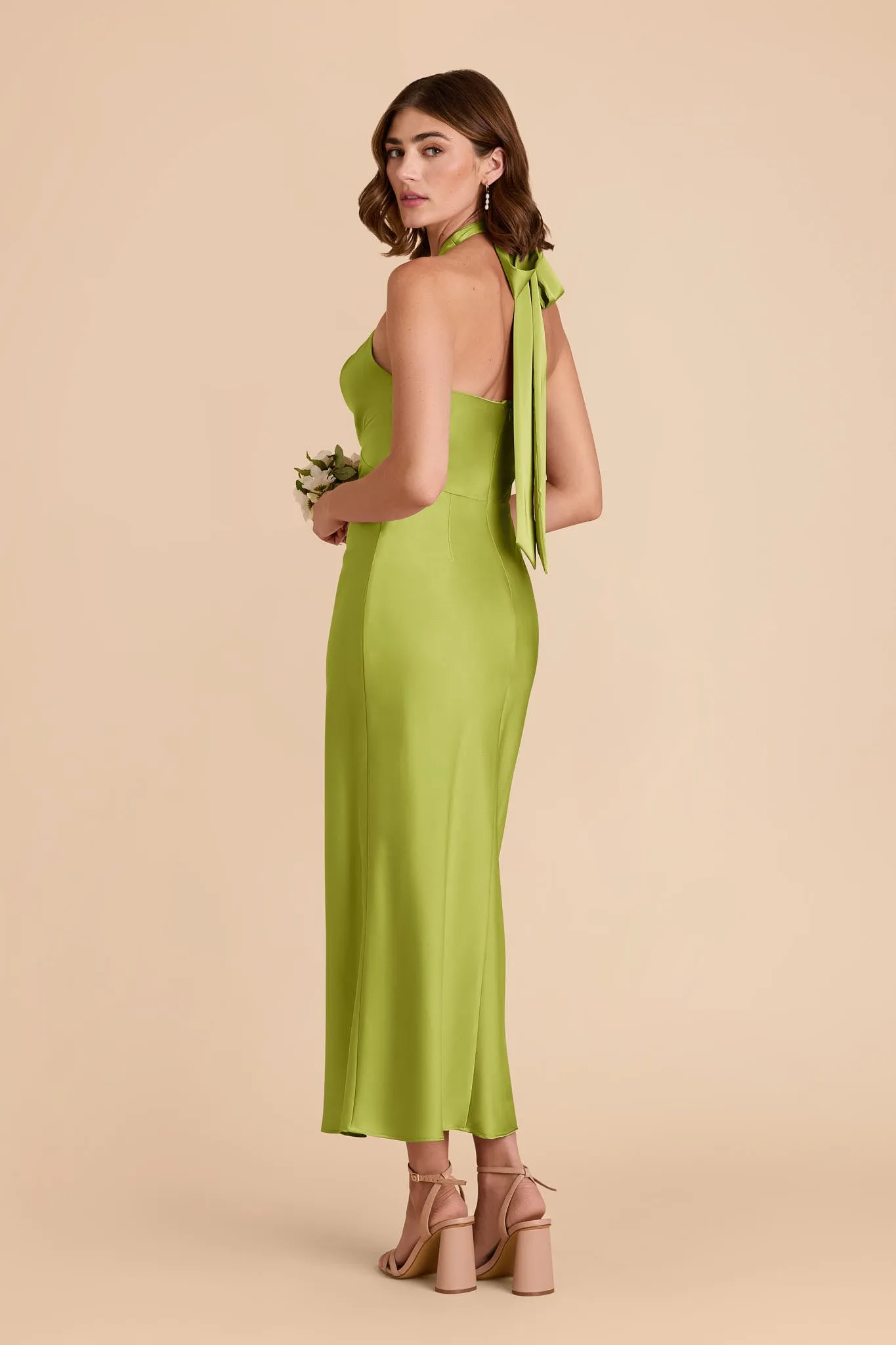 Monique Matte Satin Dress - Matcha sold by Birdy Grey product image thumbnail 5